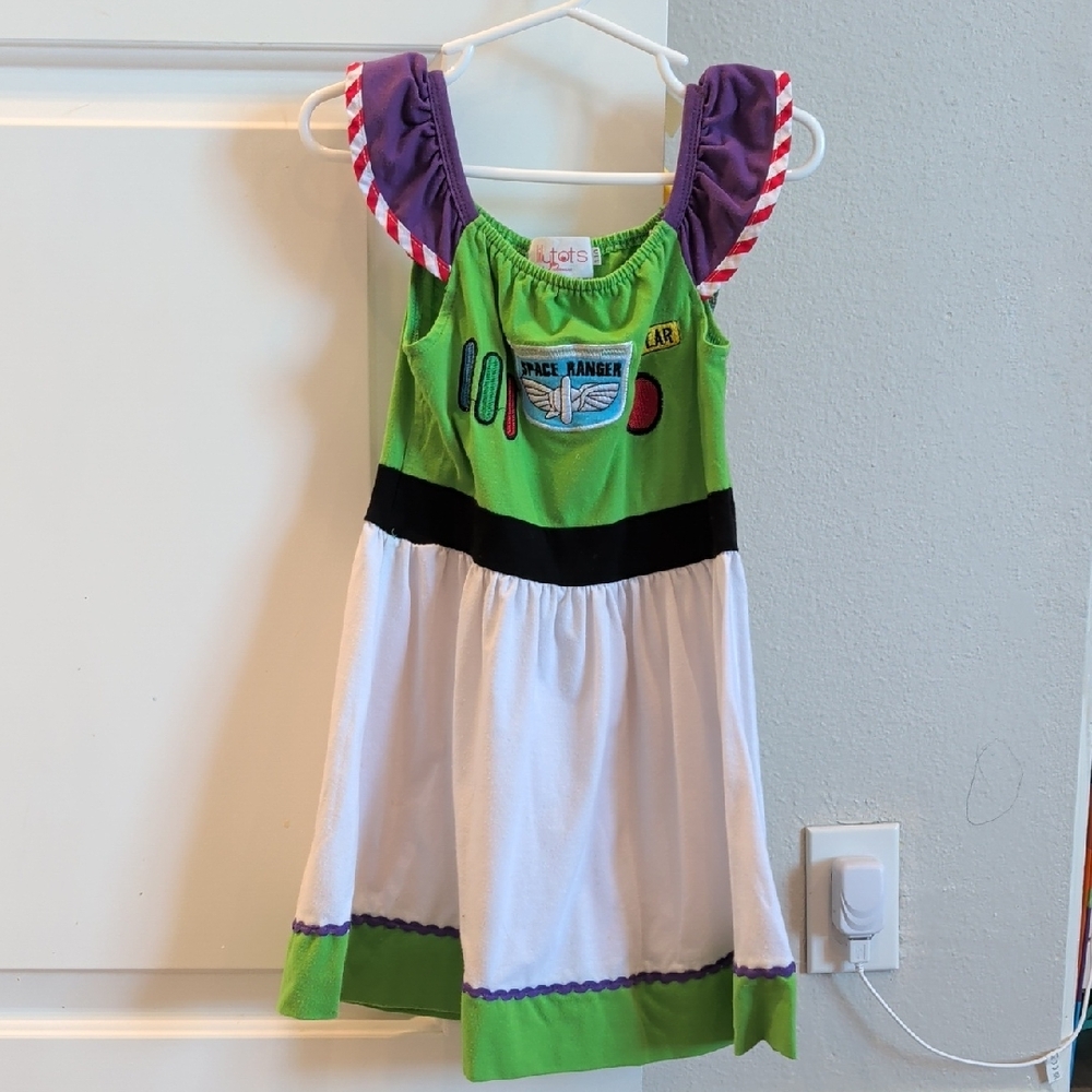 Disney Buzz Lightyear Costume Dress - Green, White, Purple
